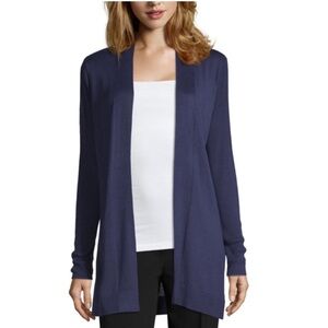Liz C. Navy Open Cardigan
